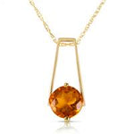 1.45 Carat 14K Solid Yellow Gold Privacy Citrine Necklace