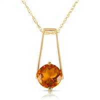 1.45 Carat 14K Solid Yellow Gold Privacy Citrine Necklace