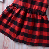 Toddler Dress Baby Girl Plaid Ruffled Sleeveless Outfits Princess Party Clothes