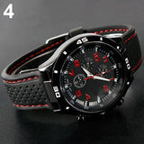 Men Fashion Silicone Band Round Dial Analog Quartz Wristwatch Sports Wrist Watch - ENSEIGNE DENIS