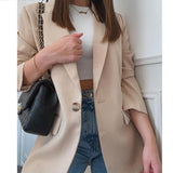 Office Wear Single Button Blazer Coat