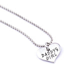 Father's Day Jewelry Love Heart Daughter Father Letter Printed Keychain Necklace