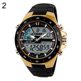 Men Waterproof Sport Digital Analog Dual Time Alarm Date Chronograph Wrist Watch
