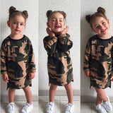 2018 Summer Fashion Girls Camouflage Long Sleeve