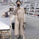 Long Wool Coat Solid Batwing Long