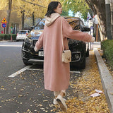 Long Wool Coat Solid Batwing Long