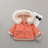 Fleece Toddler Girl Jacket Denim Warm Fur Hoodie Kids Winter