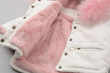 Fleece Toddler Girl Jacket Denim Warm Fur Hoodie Kids Winter