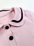 Pink Summer Lounge Set Peter Pan Collar Unisex Pyjama 2 Piece