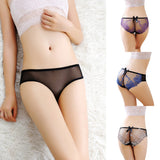 Sexy Flower Embroidered Underwear Underpants Women See-through Briefs Panties