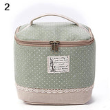 Travel Dot Floral Cosmetic Makeup Bag Toiletry Organizer Lunchbox Storage Case