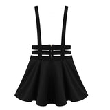 Women's Sexy Pleated Suspender Skirt Brace Hollow Out Bandage Mini Skater Dress