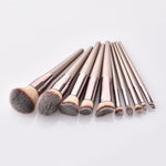 1Pc Champagne Gold Handle Eyebrow Foundation Powder Flame Makeup Brush Portable
