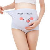 Adjustable Pregnant Women Panties Belly Support Cartoon Expression Underwear