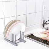 Kitchen Dish Plate Pot Cover Drying Drain Holder Plastic Storage Rack Shelf