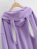 Rabbit Hoodies Long Sweatshirt Tops