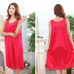 Women's Summer Fashion Sexy Sleeveless Loose Breathable Sleepwear Nightdress