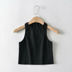 Women Solid Slim Crop Tank Top