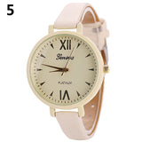 Candy Color Fashion Sweet Girl Women Slim Faux Leather Quartz Analog Wristwatch - ENSEIGNE DENIS