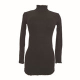 Women's Elegant Round Neck Short Sleeve Party Sheath Bodycon Pencil Velvet Dress - ENSEIGNE DENIS