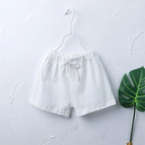 Candy Color Summer Children Boy Girl Cotton Shorts Drawstring Baby Casual Pants