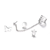 4Pcs Bohemia Star Butterfly Women Earrings Set Ear Stud Cuff Party Jewelry Decor