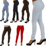 Women's Sexy Casual Solid Color High Waist Elastic Skinny Pencil Cigarette Pants