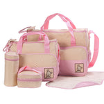 5Pcs Multi-Functional Baby Diaper Changing Pad Tote Handbag Mummy Mother Bag - ENSEIGNE DENIS
