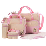 5Pcs Multi-Functional Baby Diaper Changing Pad Tote Handbag Mummy Mother Bag - ENSEIGNE DENIS
