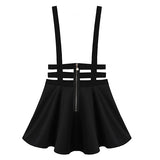 Women's Sexy Pleated Suspender Skirt Brace Hollow Out Bandage Mini Skater Dress