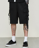 Striped streamer stitching trousers shorts