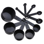 10 Pcs/Set Black Plastic Measuring Spoon Cooking Scoop Kitchen Coffee Baking Cup