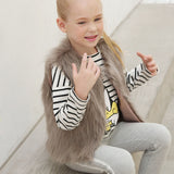 Children Kids Unisex Sleeveless Vest Winter Outwear Coat Faux Fur Baby Jacket