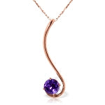 14K Solid Rose Gold Purple Amethyst Certified Genuine Limited Edition