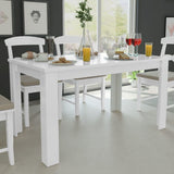 Dining table 140 x 80 x 75 cm white
