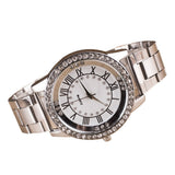 Fashion Women Roman Numerals Rhinestones Round Dial Analog Quartz Wrist Watch - ENSEIGNE DENIS