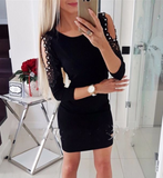 Women's strapless beaded sexy hip dress slimming skirt