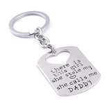 Father's Day Jewelry Love Heart Daughter Father Letter Printed Keychain Necklace