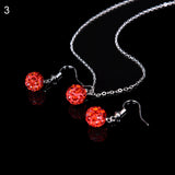 Lady Fashion Rhinestone Pendant Necklace Hook Earring Banquet Party Jewelry Set