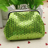 Fashion Women Sequins Buckle Mini Change Coin Purse Clutch Handy Wallet Bag