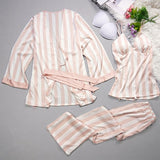 Ladies' pajamas summer leisure sexy ice silk stripes, suspenders,