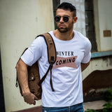 Winter Coming T-shirt Short Sleeve Crew Neck Cotton Men Summer Casual Top Tee