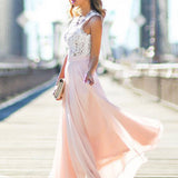 Women Lace Splicing Formal Wedding Bridesmaid Long Evening Party Prom Dress
