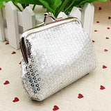 Fashion Women Sequins Buckle Mini Change Coin Purse Clutch Handy Wallet Bag