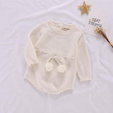 Autumn Baby Girl Knitted Rompers Sweater Long-sleeve Cotton Clothes