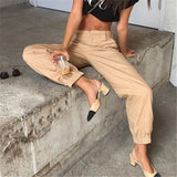 S-2XL Plus Size Pants Women Casual High Waist Cargo Pants Women Loose