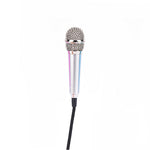 3.5mm Universal Wire Connect Karaoke Metallic Mini Microphone for Cell Phone PC