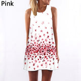 Sexy Girl Women Round Neck Sleeveless Digital Printing A-Line Summer Mini Dress