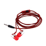 3.5mm In-Ear Headphone Sport Braided Cloth Rope Stereo Wired Earphone with Mic