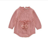 Autumn Baby Girl Knitted Rompers Sweater Long-sleeve Cotton Clothes